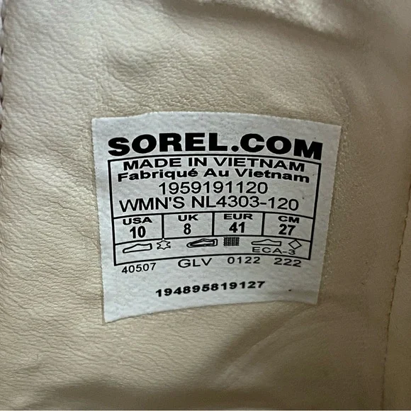 Sorel BREX Womens 10 US NL4303-120 Cream Round Toe Pull-On Ankle Chelsea Boot WP - Picture 11 of 13